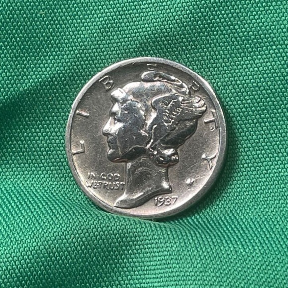 1937 S Silver Dime 87 Years Old Antique  10 Cent Coin- AU Brilliant - Picture 5 of 5